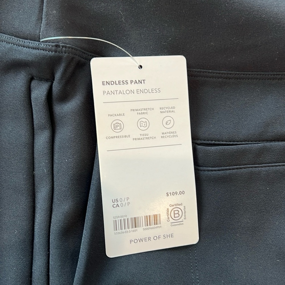 Athleta Endless Pant - Panatlon Endless. Black. Size 0P NWT